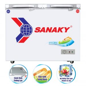 Tủ đông SANAKY VH-4099A2KD 2 nắp giỡ kính cường lực 0